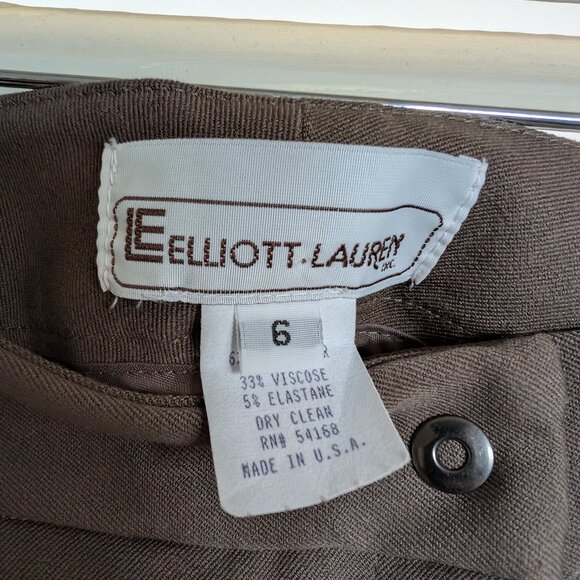 VINTAGE Elliott Lauren Zip Fly Mid-rise Straight Leg Pants Sz 6 Zip Made in USA - Picture 4 of 8